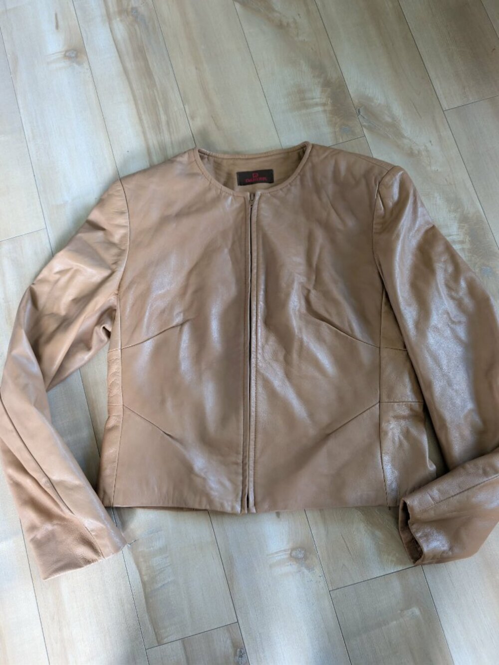 Danier S/P Camel Genuine Leather Jacket Made in Canada Y2K Minimalist - Picture 2 of 8